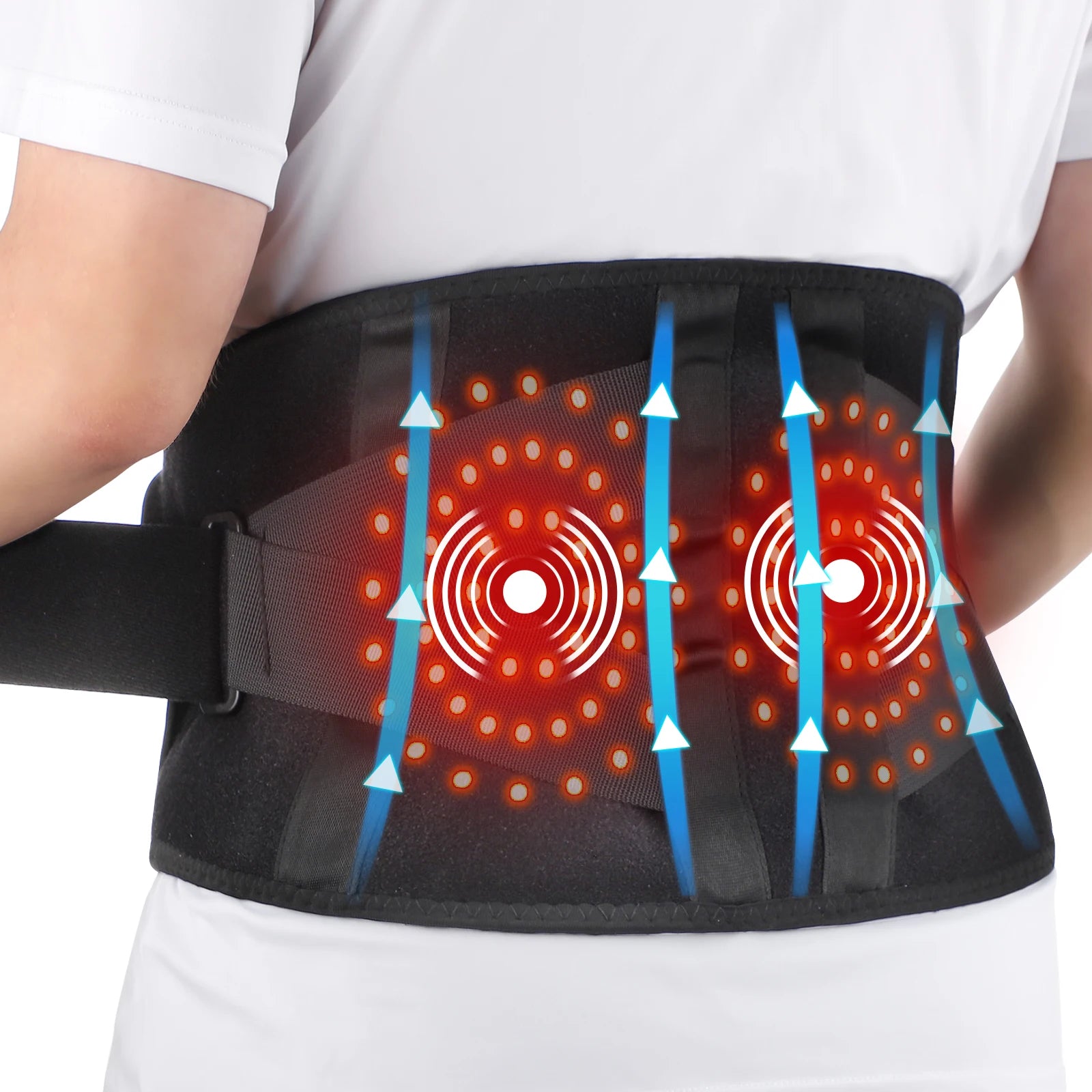 Cordless Lower Back Heating & Vibration Massager Belt with Lumbar Support - 7
