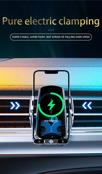 15W Automatic Clamping Car Wireless Charger & Magnetic Phone Mount