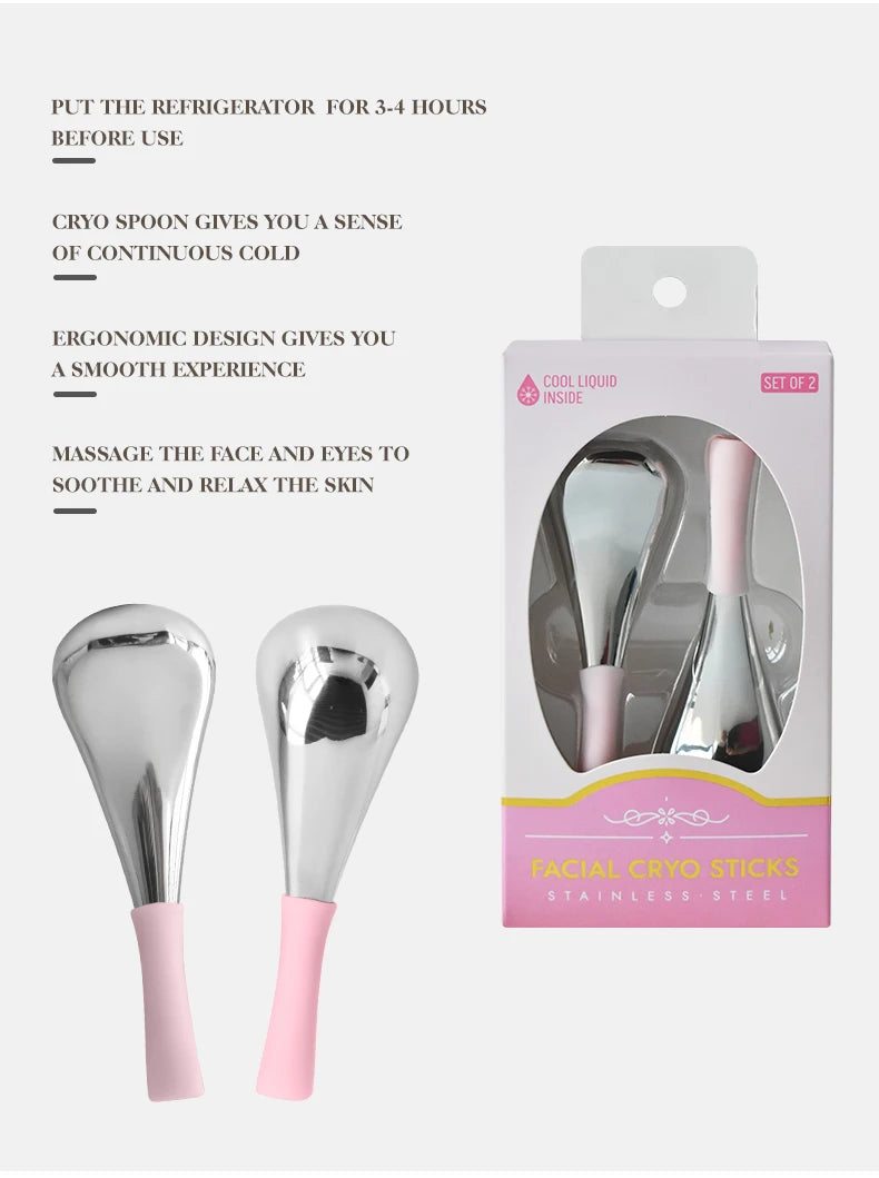 Stainless Steel Facial Cryo Sticks for Skin Tightening and Puffiness Relief