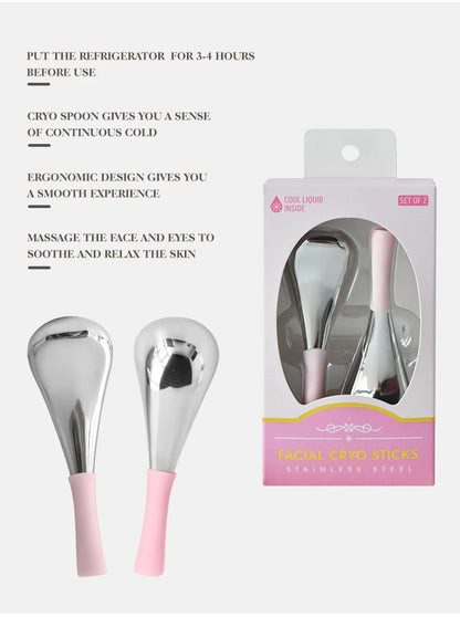 Stainless Steel Facial Cryo Sticks for Skin Tightening and Puffiness Relief