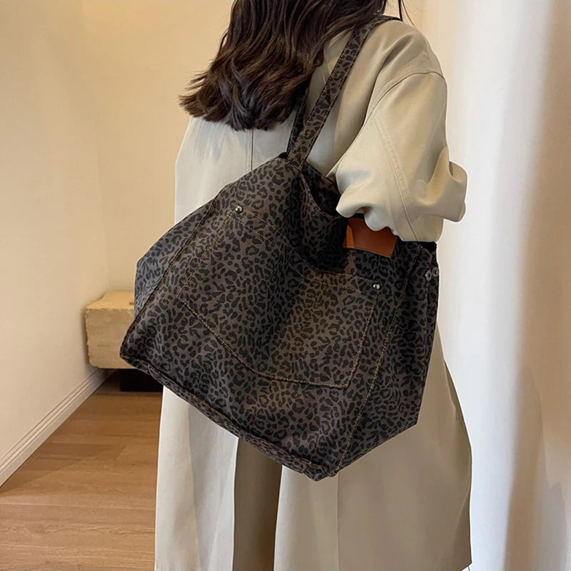 Luxury Leopard Print Tote Bag
