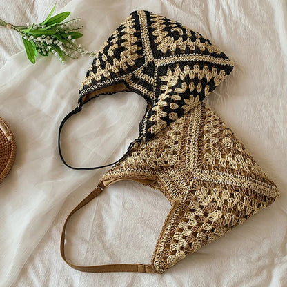 Luxury Woven Straw Beach Bag