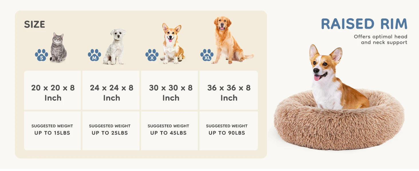 Calming Plush Dog Bed - Ultra-Soft Anti-Slip Washable Pet Bed for Dogs - 7