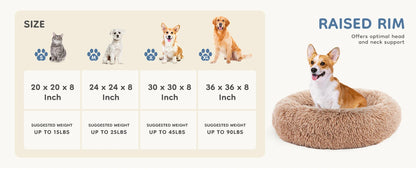 Calming Plush Dog Bed - Ultra-Soft Anti-Slip Washable Pet Bed for Dogs