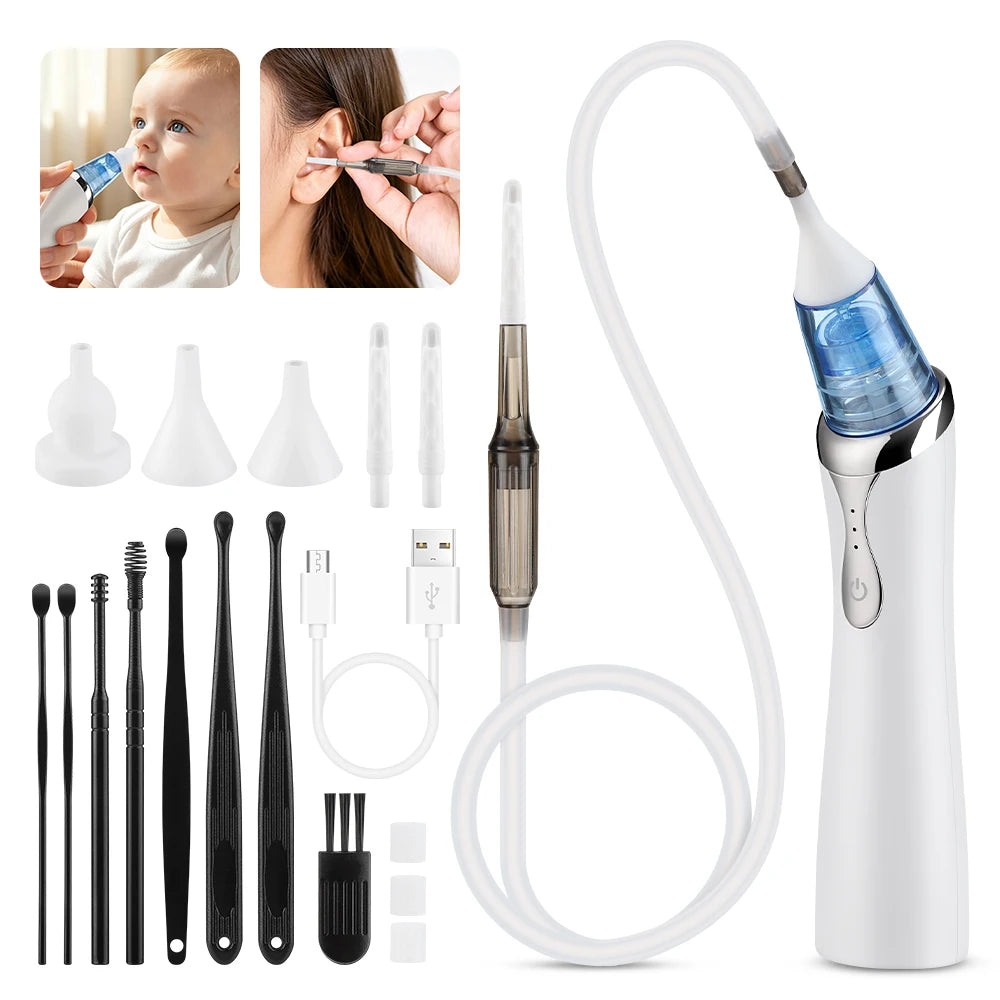 Electric Baby Nasal Aspirator & Ear Wax Removal Vacuum Cleaner Kit