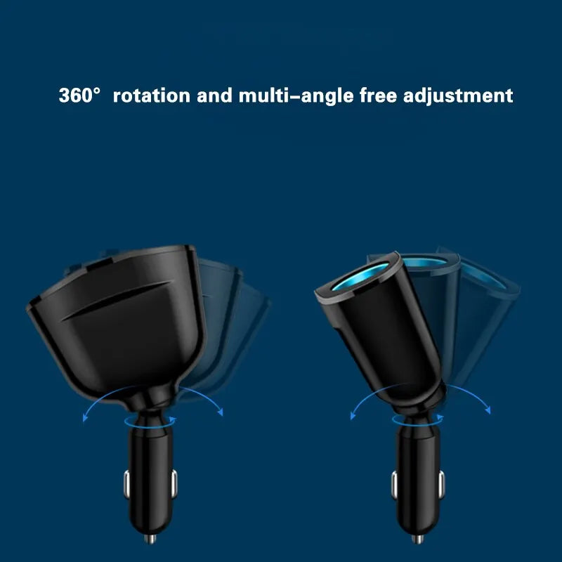 Dual-Port Fast Car Charger Adapter with Real-Time Digital Display - 5