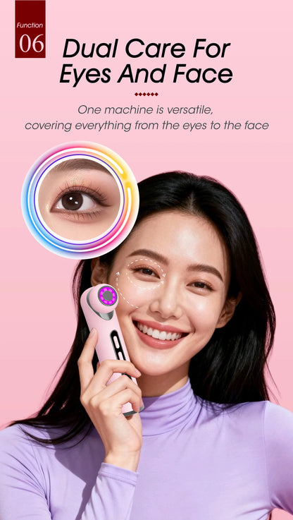 3-in-1 LED Photon Eye & Facial Massager Wand for Anti-Aging and Skin Lifting
