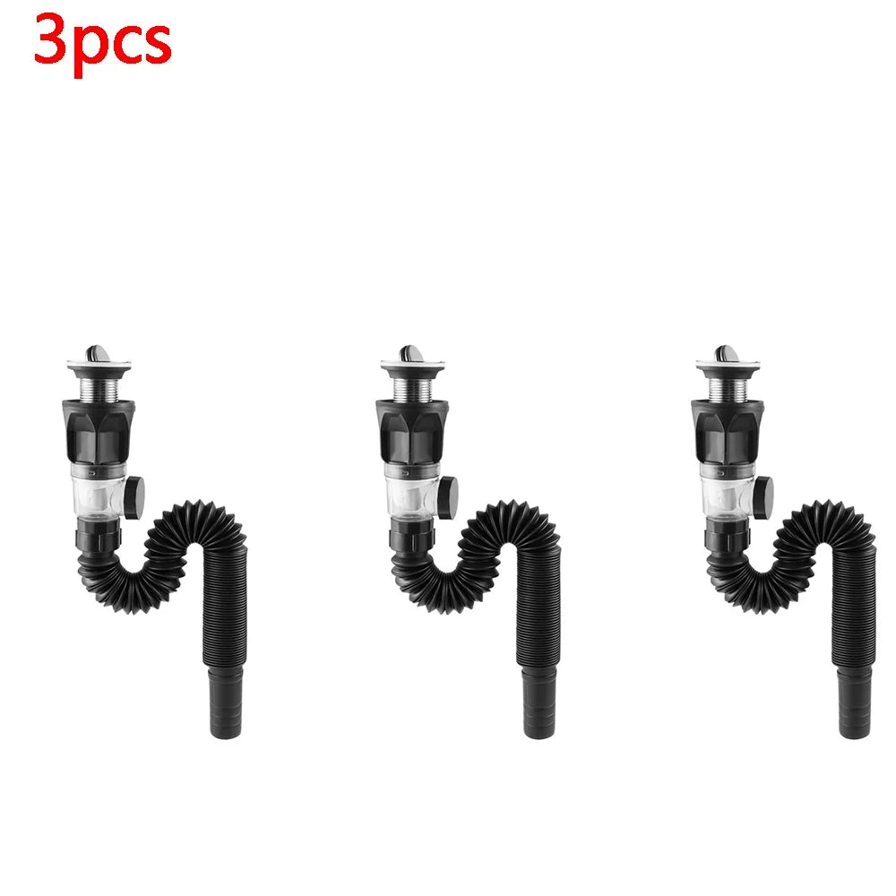 Universal Flexible Sink Drain Pipe - Anti-Odor P-Trap Kit - 16