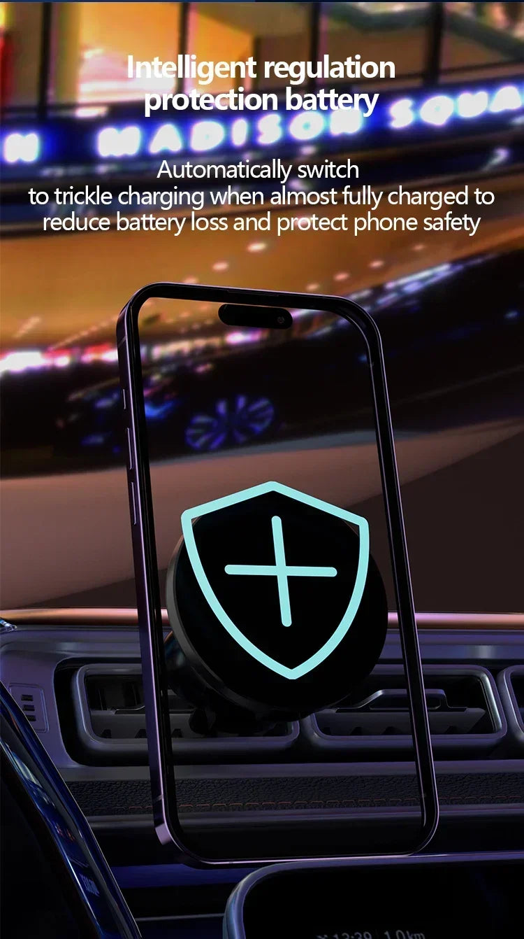 30W Magnetic Fast Wireless Car Charger Holder for iPhone 12-16 Series - 22