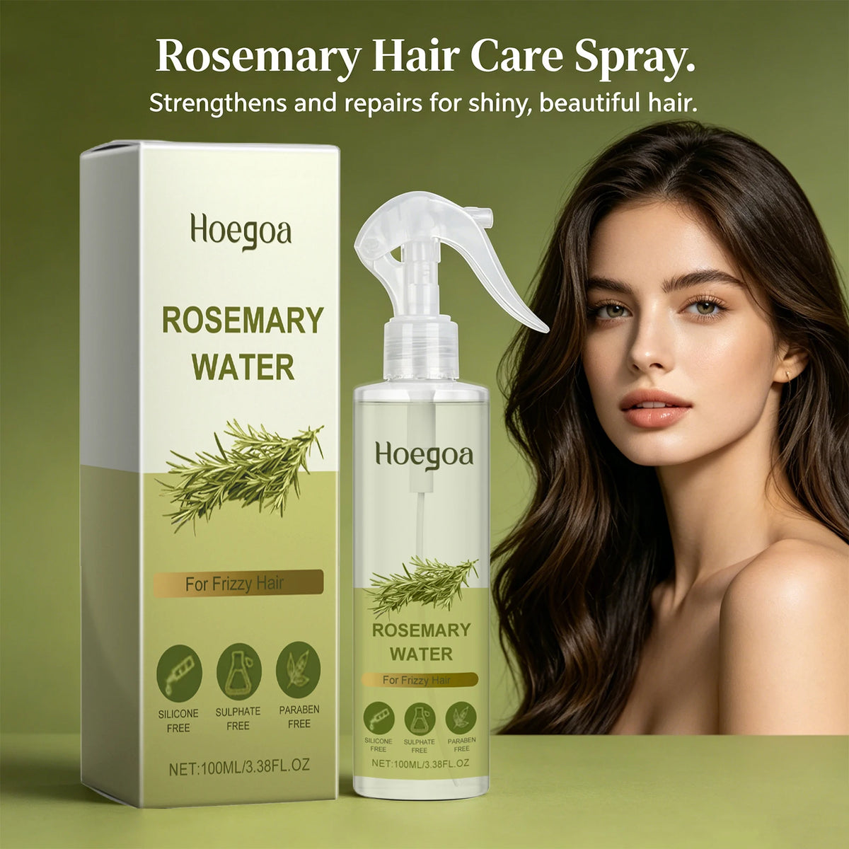 Rosemary Hair Strengthening & Frizz Control Spray for Healthy Hair Growth