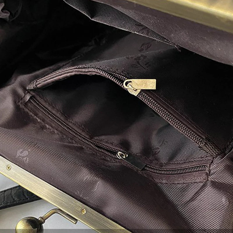 Luxury Vintage Alligator Kiss-Lock Bag