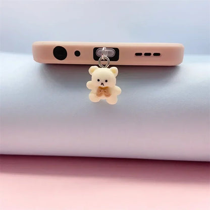 Cute Bear Phone Charging Port Dust Plug & Protection Charm