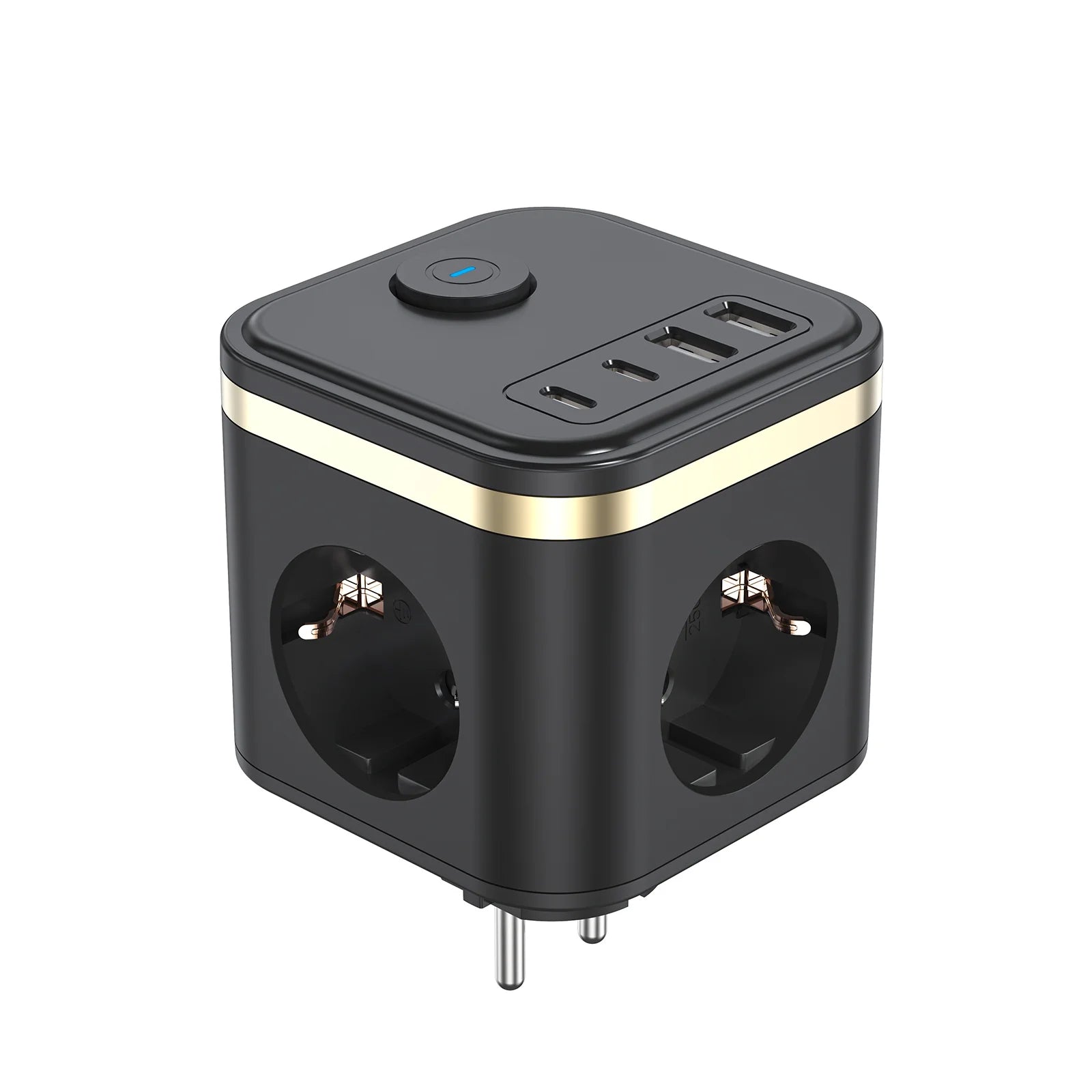7-in-1 European Power Strip Cube with 4 USB/Type-C Fast Charging Ports - 19
