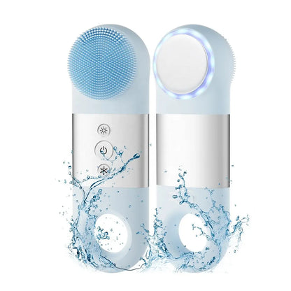 Hot & Cold Sonic Facial Cleansing Brush - Waterproof Silicone Face Massager