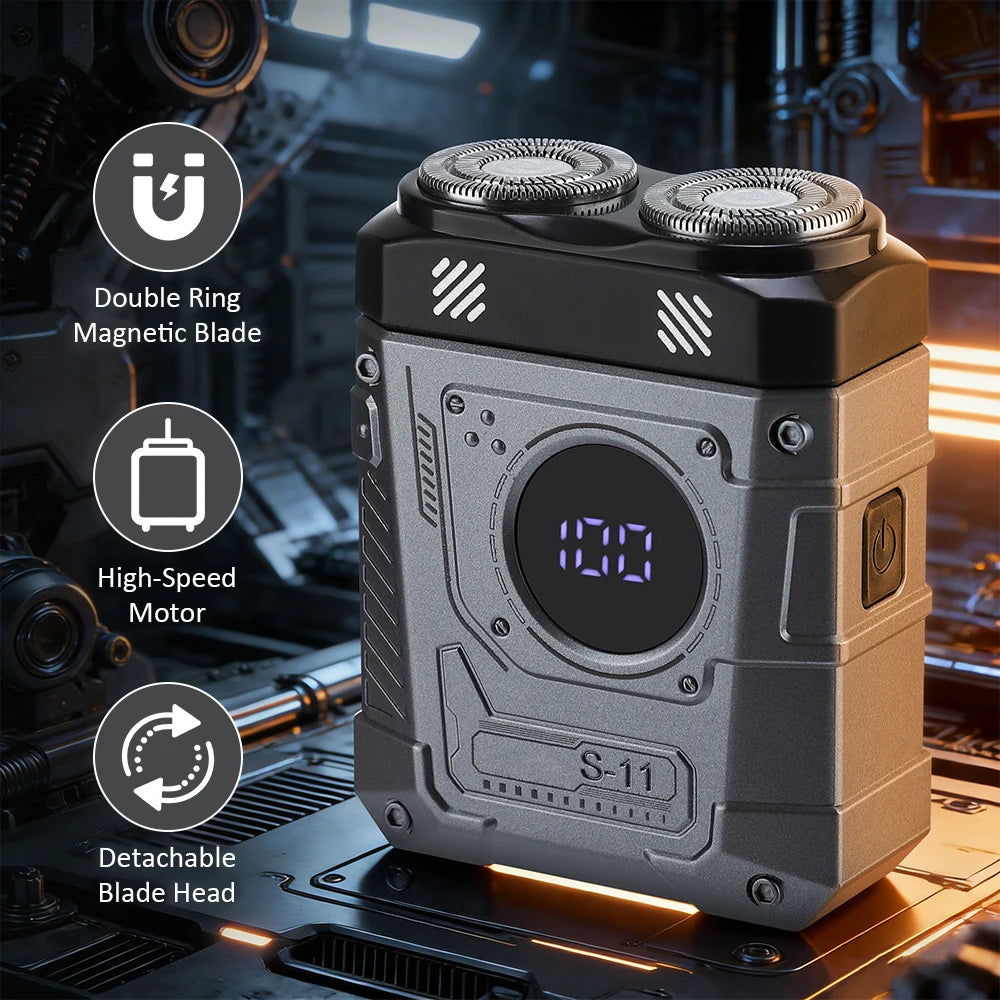 Portable Mini Electric Shaver with Digital Display & USB Rechargeable - 19