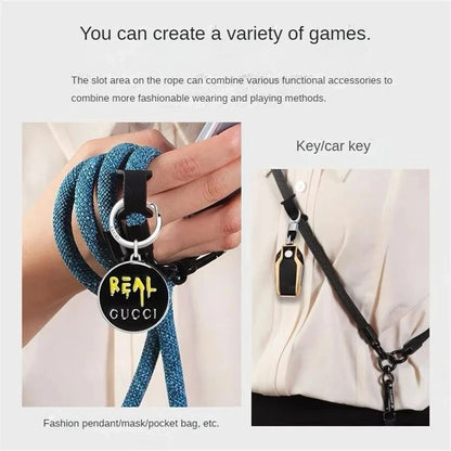 Universal 8mm Crossbody Phone Lanyard - Adjustable Detachable Neck Strap