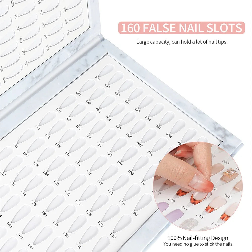 160 Colors Nail Swatch Book & False Nail Tips Display Chart - 8