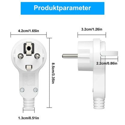 Ultra-Thin Folding Flat Plug 4000W - Space Saving Wall Power Connector