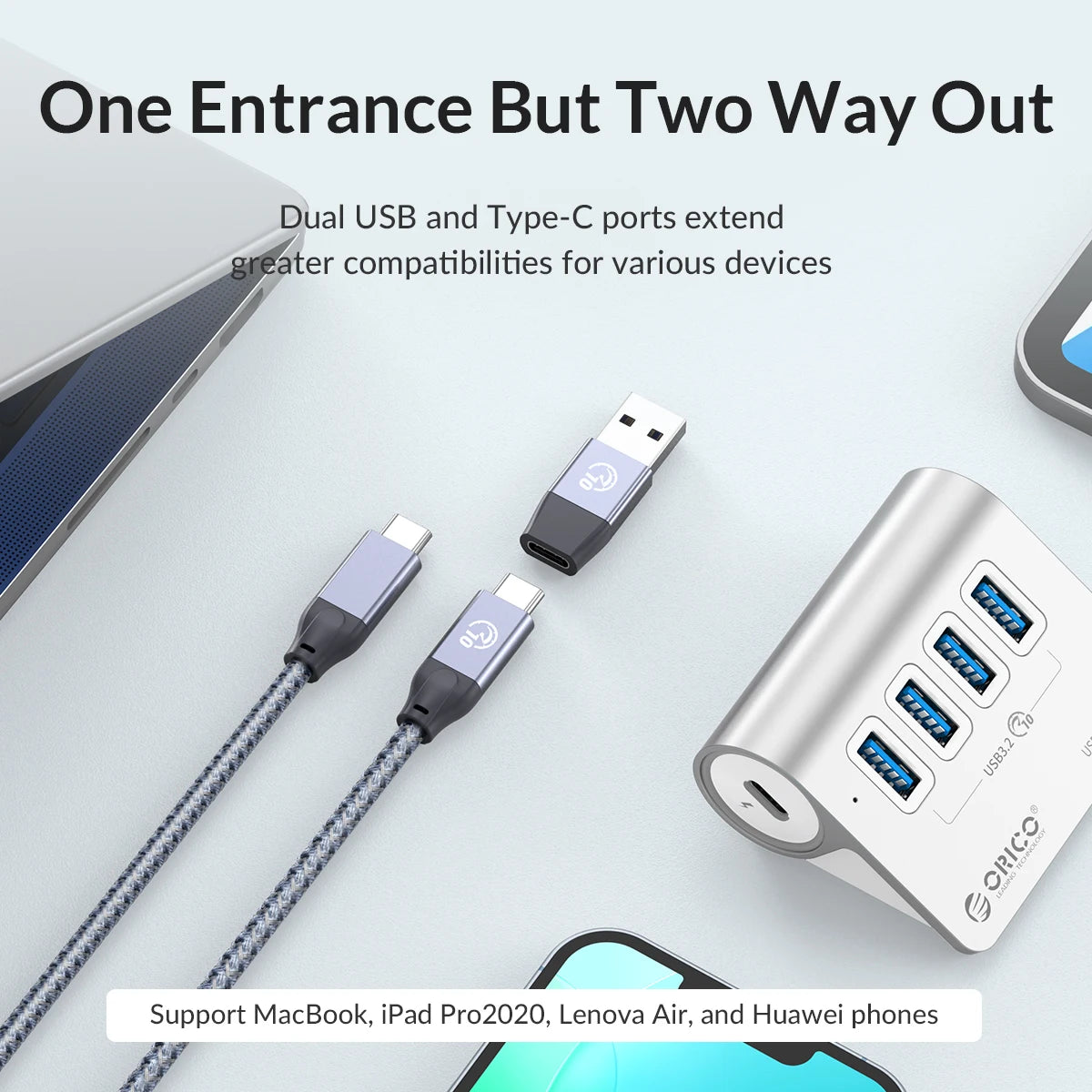 7-Port Powered USB 3.2 Hub with Fast Charging for Laptop & PC - 20