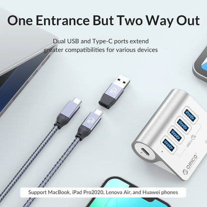 7-Port Powered USB 3.2 Hub with Fast Charging for Laptop & PC