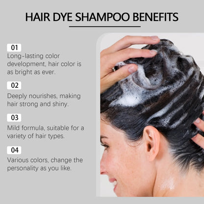 Instant Hair Dye Coloring Shampoo - Nourishing Repair & Grey Hair Coverage