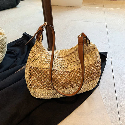 Luxury Woven Straw Beach Tote