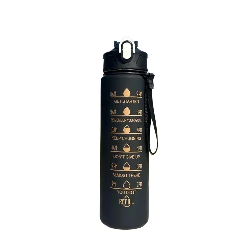 Motivational 750ml Sports Water Bottle - Leak-Proof & Portable Fitness Cup