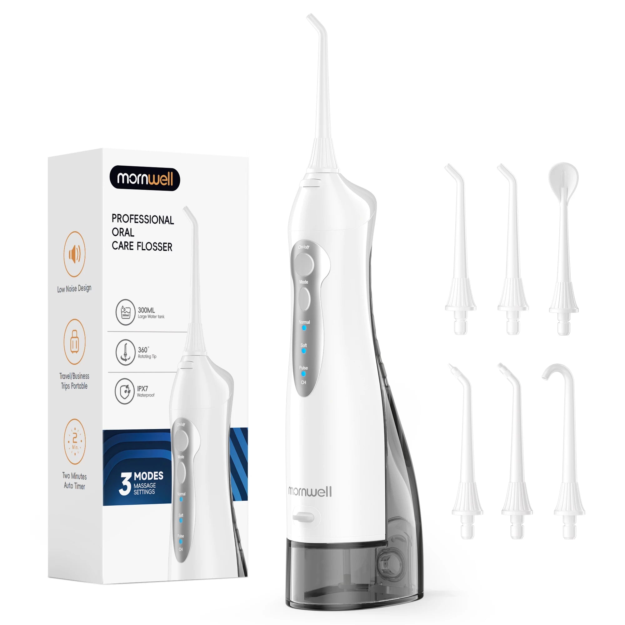 Portable Rechargeable Oral Irrigator - Water Flosser with 3 Modes & 300ml Tank - 15