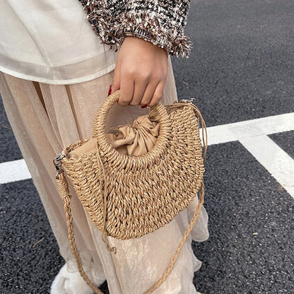 Luxury Woven Half-Moon Bag