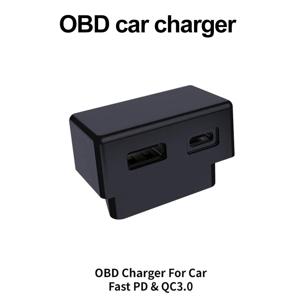 48W Dual USB OBD Fast Charger Adapter for Tesla Model 3, Y, S, X | PD Type-C & USB-A
