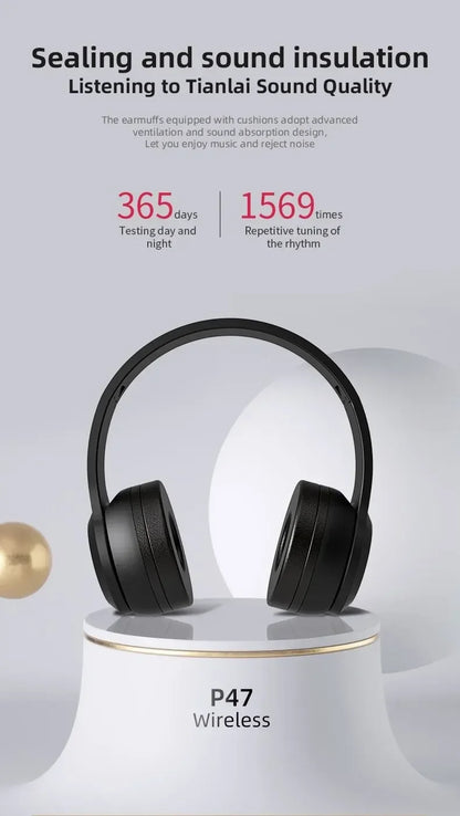 P47 Wireless Bluetooth 5.0 Foldable Stereo Gaming Headset