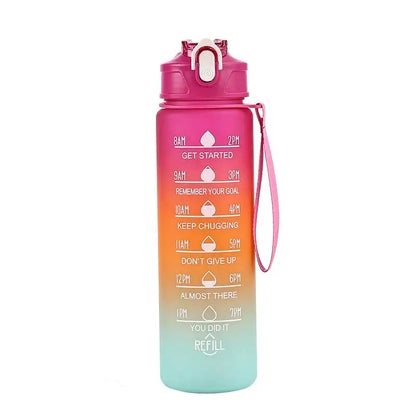 Motivational 750ml Sports Water Bottle with Time Marker & Leak-Proof Straw