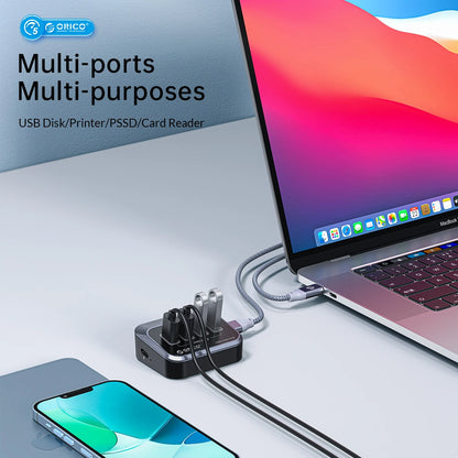 7-Port Powered USB 3.2 Hub with Fast Charging for Laptop & PC