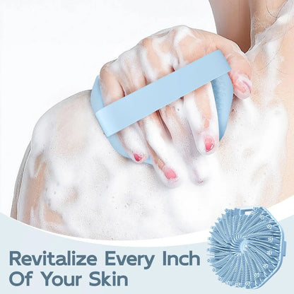 Silicone Body Scrubber & Exfoliating Shower Brush with Non-Slip Grip