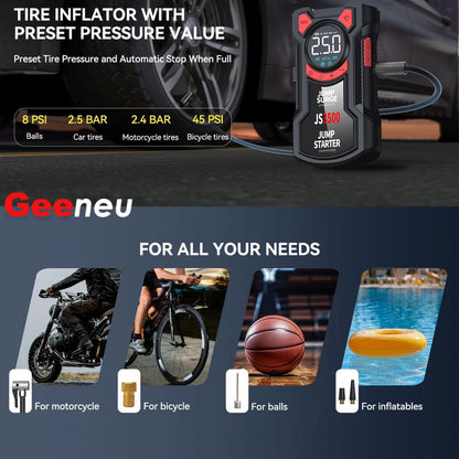 4-in-1 Portable Car Jump Starter with Tire Inflator & Power Bank