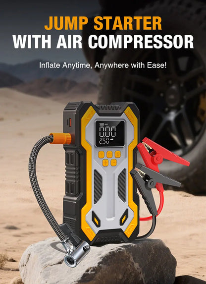 7000A Portable Car Jump Starter & 160PSI Tire Inflator for Emergency