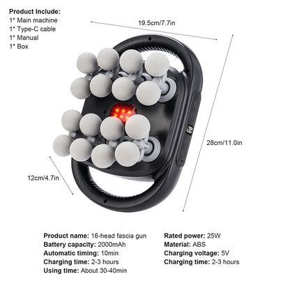 16-Head Deep Tissue Massager