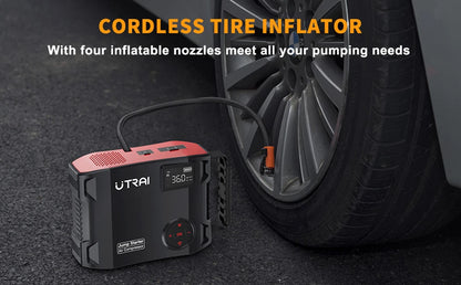 4-in-1 Portable Car Jump Starter & 150PSI Air Compressor - 16000mAh Power