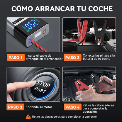 6000A Car Jump Starter with 180PSI Air Compressor, 26800mAh Portable Power