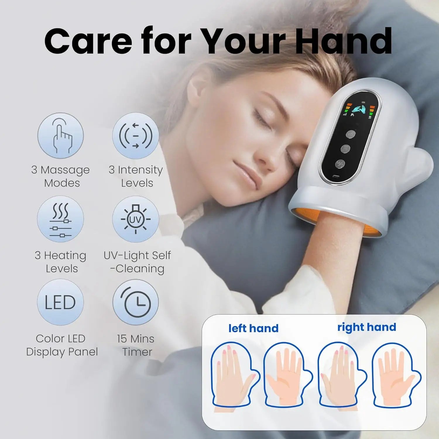 Electric Hand Massager with Air Compression, Heat Therapy & UV Sterilization - 2