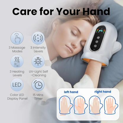 Electric Hand Massager with Air Compression, Heat Therapy & UV Sterilization