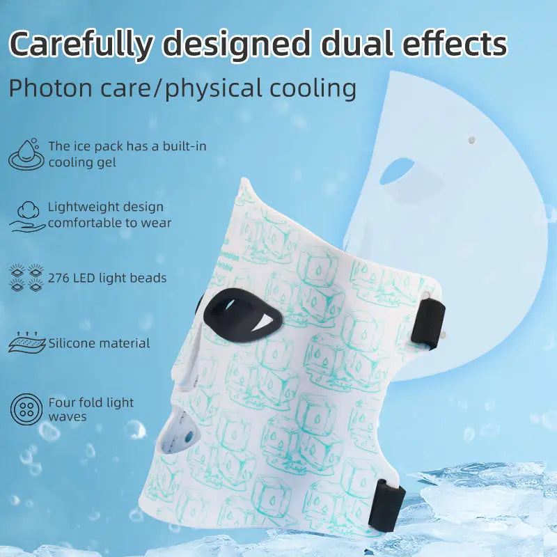 LED Red Light Therapy Face Mask with Cooling Gel Pack for Skin Rejuvenation - 2