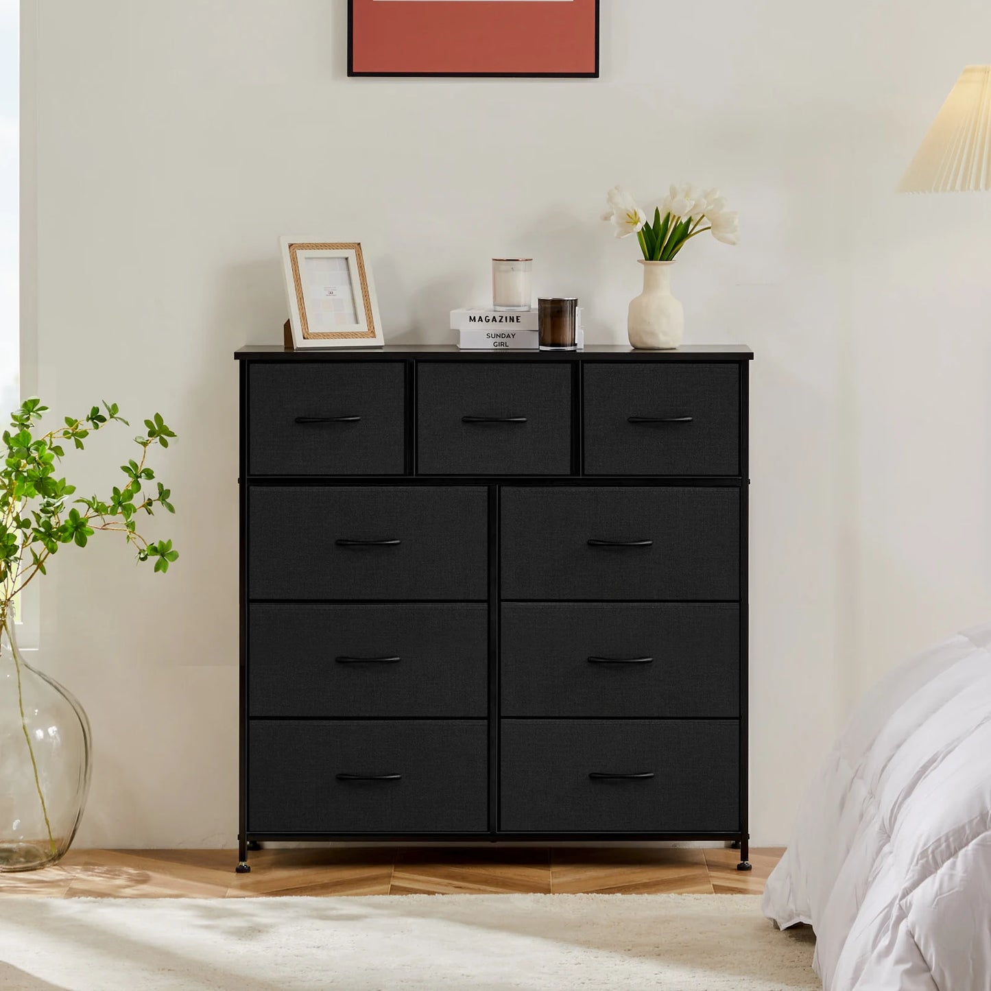 9-Drawer Fabric Dresser Storage Organizer for Bedroom & Nursery