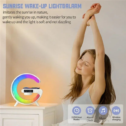 Multifunction 15W Wireless Charger, Bluetooth Speaker & RGB Alarm Clock