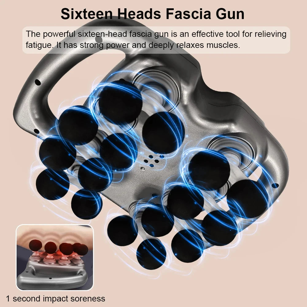 16-Head Deep Tissue Muscle Massage Gun - Percussion Massager - 3