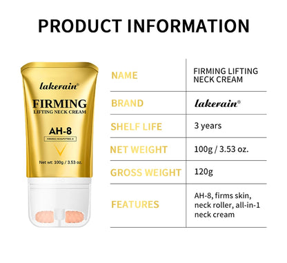 AH-8 Neck Firming Cream & Roller for Wrinkles & Crepey Skin