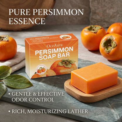 Natural Persimmon Extract Deodorizing Body Soap Bar for Odor Control & Fresh Skin