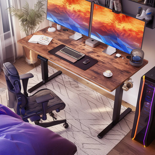 63" Electric Standing Desk - Ergonomic Adjustable Sit-Stand Office Table