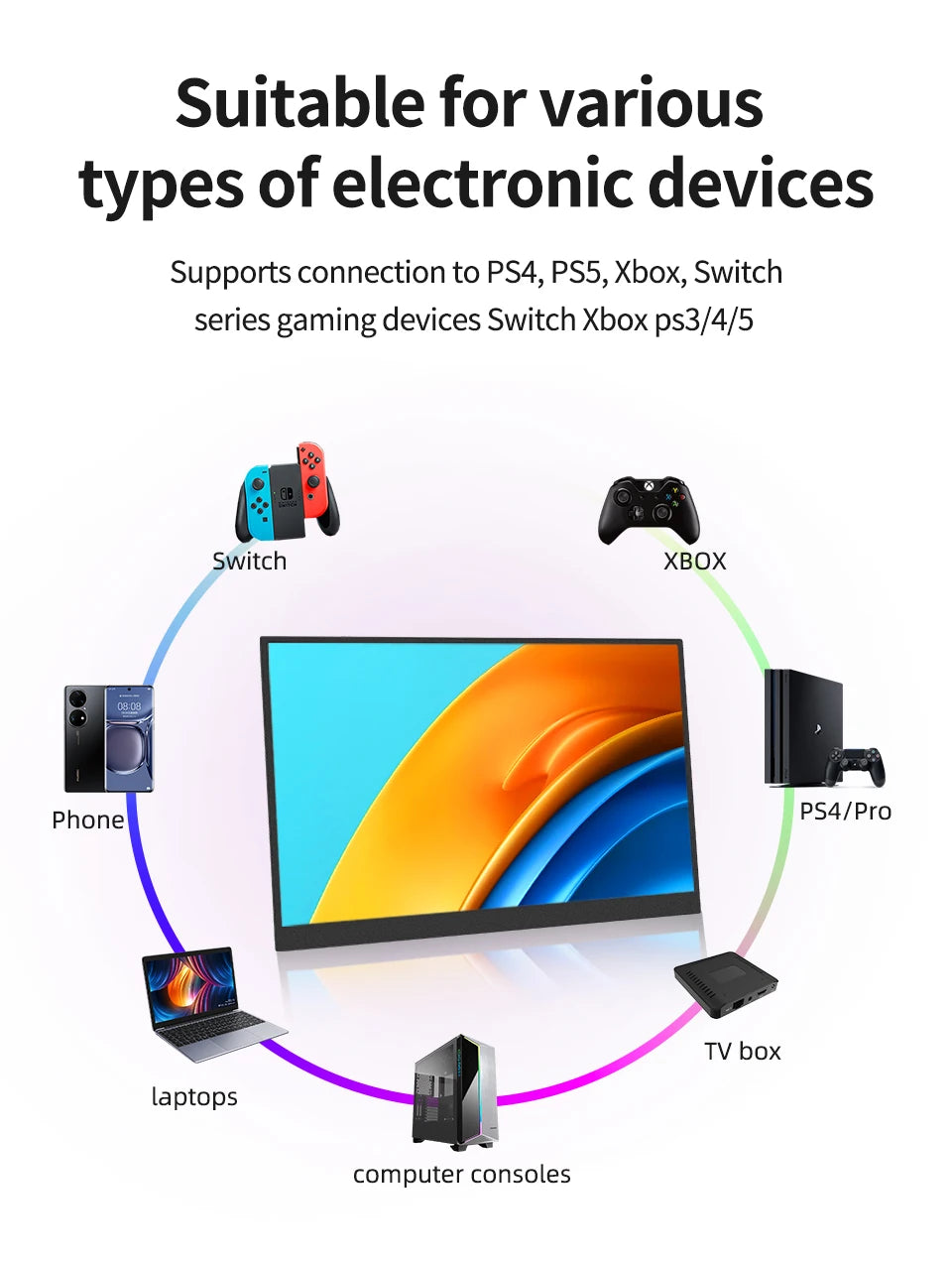 14" Portable Touch Screen Monitor - 1080P FHD IPS Gaming Display