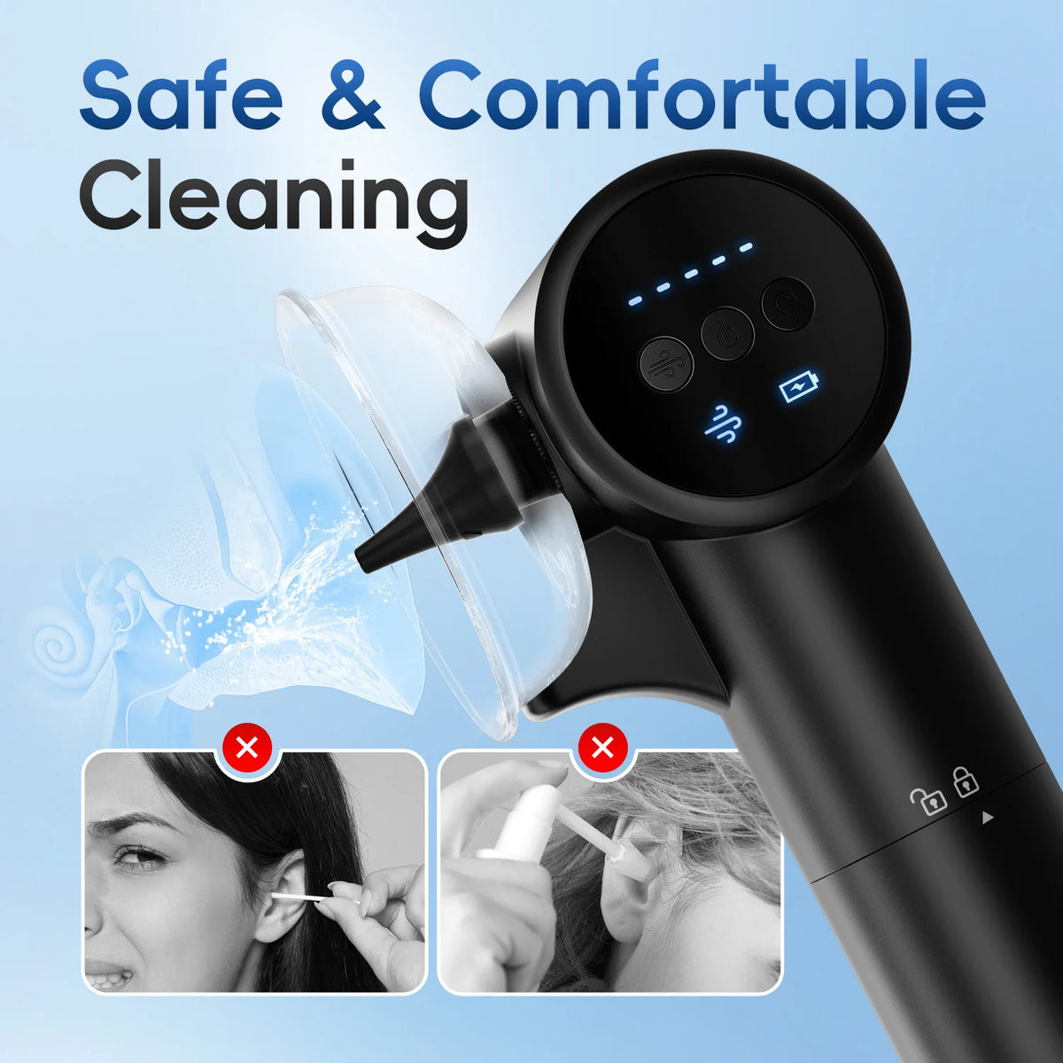 Electric Ear Wax Removal Tool with Irrigation & Drying System